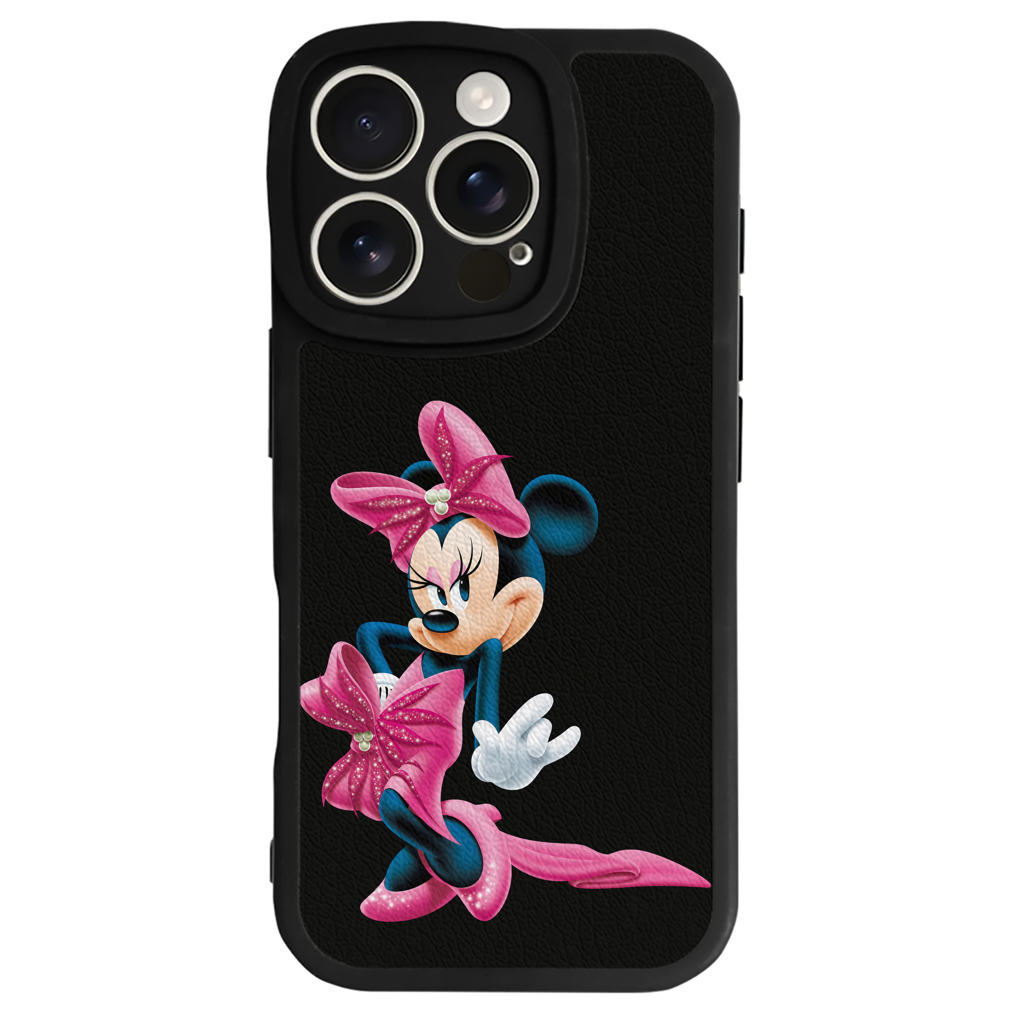 （画像用） ミッキーマウス Mickey Mouse 【iPhone 16シリーズ対応】シリコンスマホケース（レザー調） 材質：シリコン